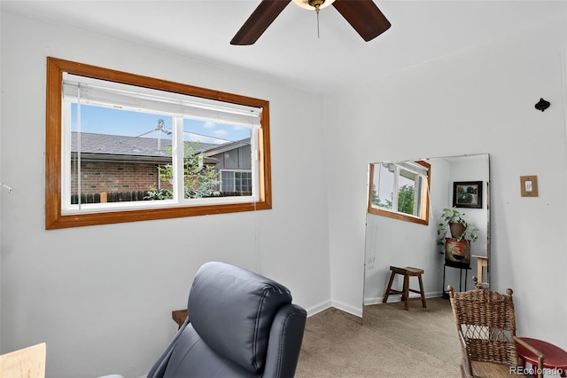 11835 W 37th Pl, Wheat Ridge, CO 80033 - office featuring light carpet and ceiling fan