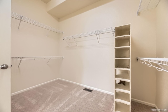 spacious closet featuring carpet floors