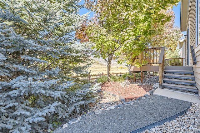 view of yard featuring a deck