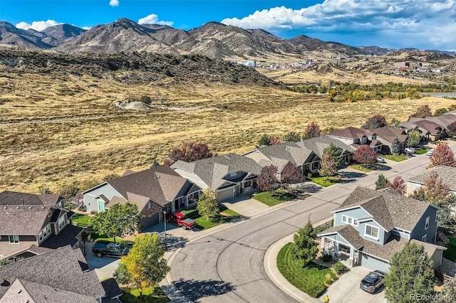 aerial view with a mountain view