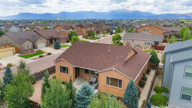 aerial view featuring a mountain view