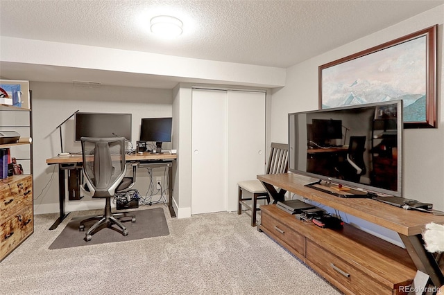 2337 S Franklin St, Denver, CO 80210 - home office featuring carpet flooring and a textured ceiling