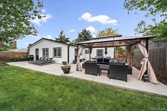 2865 S Cherry Way, Denver, CO 80222 - rear view of house featuring an outdoor living space, a gazebo, and a patio area