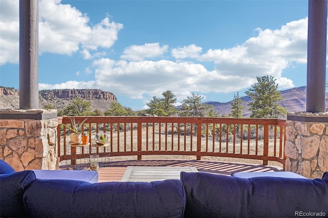 700 Apple Ridge Rd, Lyons, CO 80540 - wooden terrace with a mountain view
