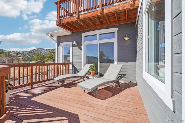 700 Apple Ridge Rd, Lyons, CO 80540 - wooden terrace featuring a mountain view