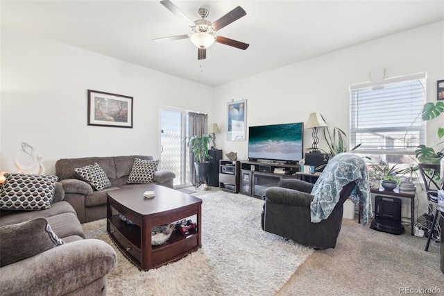 310 Quincy Rr Ave, Keenesburg, CO 80643 - living room with carpet and a ceiling fan