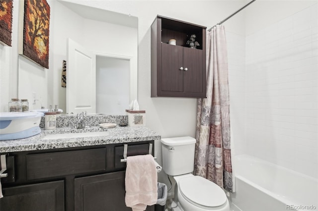 310 Quincy Rr Ave, Keenesburg, CO 80643 - full bathroom featuring shower / bath combo, toilet, and vanity