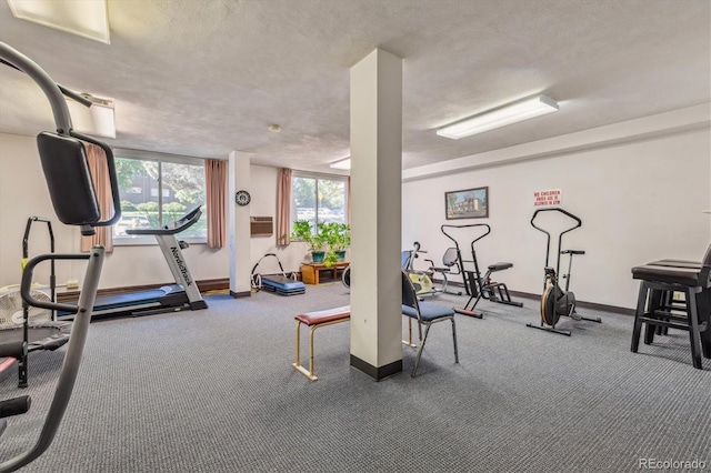 7801 W 35th Ave Unit 1, Wheat Ridge, CO 80033 - workout area with carpet flooring, healthy amount of natural light, and a textured ceiling