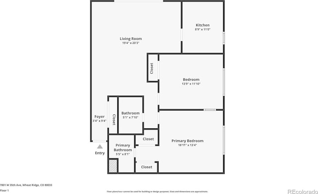 7801 W 35th Ave Unit 1, Wheat Ridge, CO 80033 - view of room layout