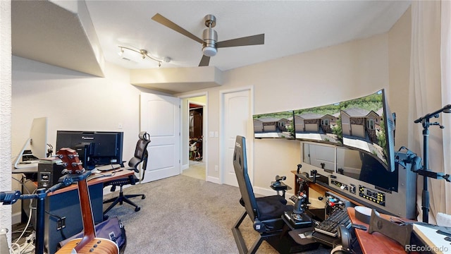 6945 Fargo Trl, Littleton, CO 80125 - carpeted home office with a ceiling fan