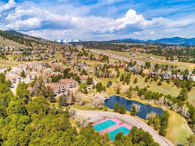 23585 Genesee Village Rd Unit E, Golden, CO 80401 - aerial view of residential area with a water and mountain view