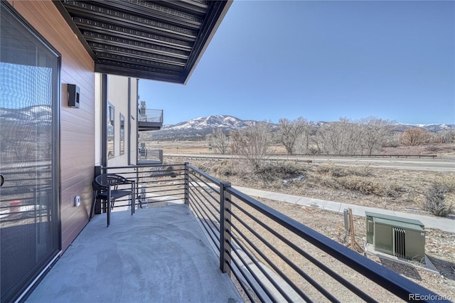 balcony with a mountain view