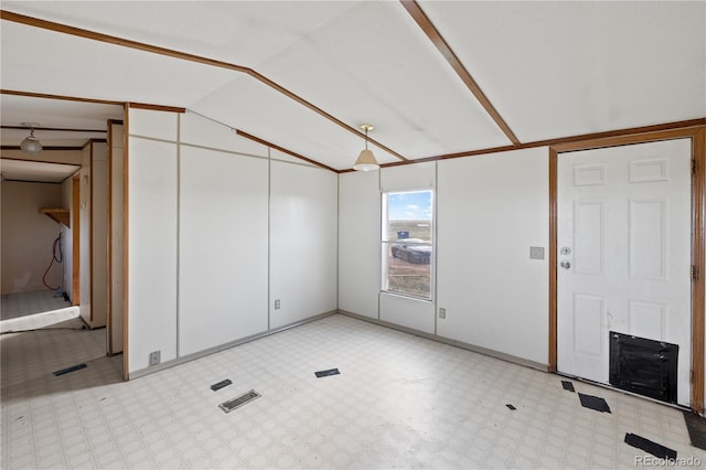 35275 Book Rd, Yoder, CO 80864 - unfurnished room featuring light floors, lofted ceiling, and baseboards