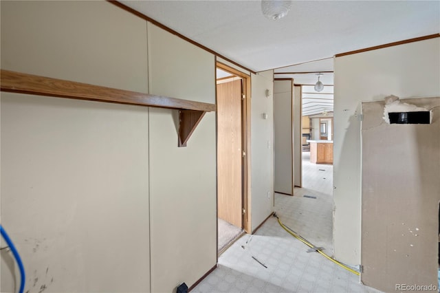 35275 Book Rd, Yoder, CO 80864 - corridor with light flooring and vaulted ceiling