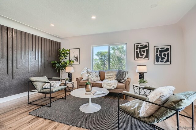 5555 Julian St, Denver, CO 80221 - living room with wood finished floors, recessed lighting, and baseboards