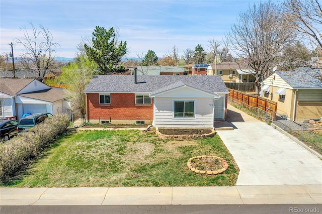 7819 Tejon St, Denver, CO 80221 - ranch-style house with driveway, a residential view, and brick siding
