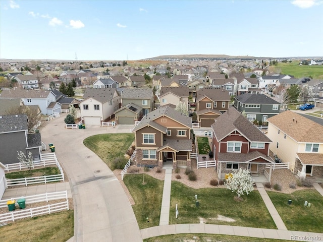 aerial view with a residential view