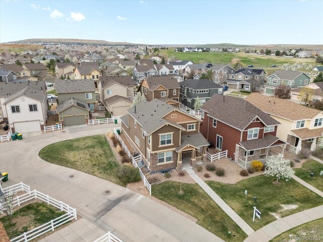 drone / aerial view with a residential view