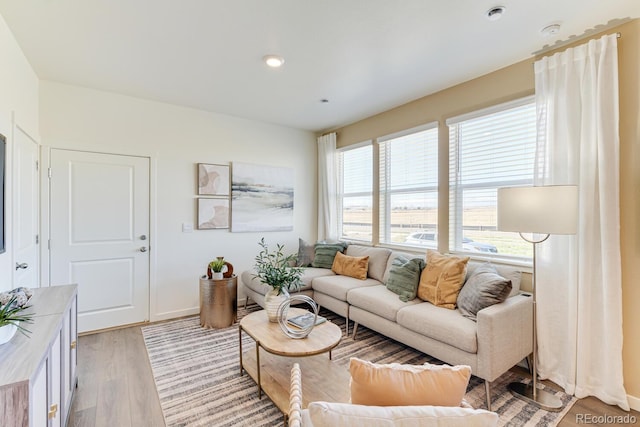 18726 E 99th Ave, Commerce City, CO 80022 - living area featuring light wood-style flooring and recessed lighting