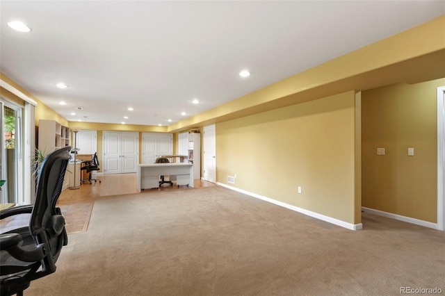 15962 W 70th Dr, Arvada, CO 80007 - workout room with light colored carpet and recessed lighting