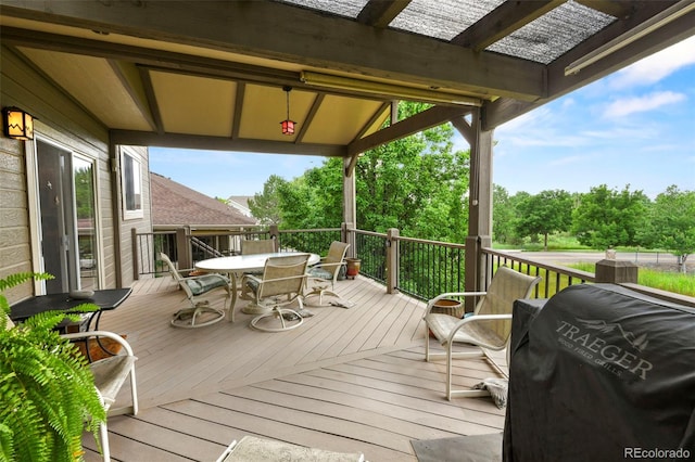 15962 W 70th Dr, Arvada, CO 80007 - wooden deck with outdoor dining area