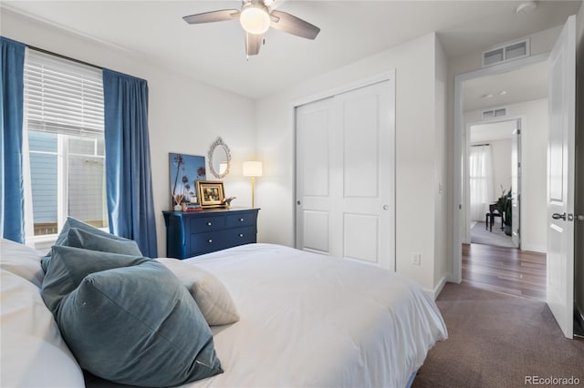 14431 Forest St, Thornton, CO 80602 - carpeted bedroom featuring a closet, baseboards, and a ceiling fan