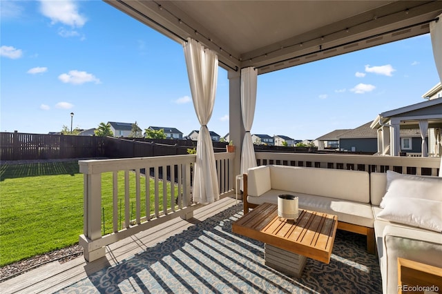 14431 Forest St, Thornton, CO 80602 - deck with outdoor lounge area and a residential view