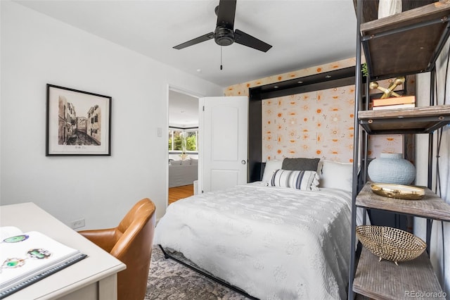 bedroom featuring wood finished floors