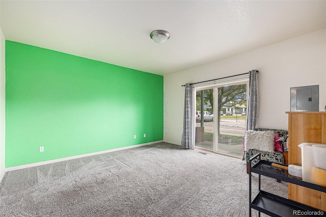 18038 Becket Dr, Parker, CO 80134 - empty room with electric panel, carpet, and baseboards