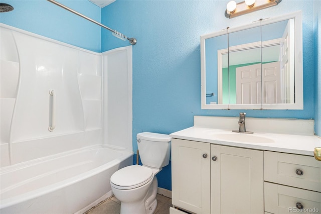 18038 Becket Dr, Parker, CO 80134 - full bath with toilet, vanity, bathtub / shower combination, baseboards, and tile patterned flooring