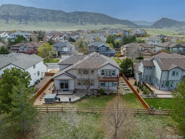 drone / aerial view with a residential view
