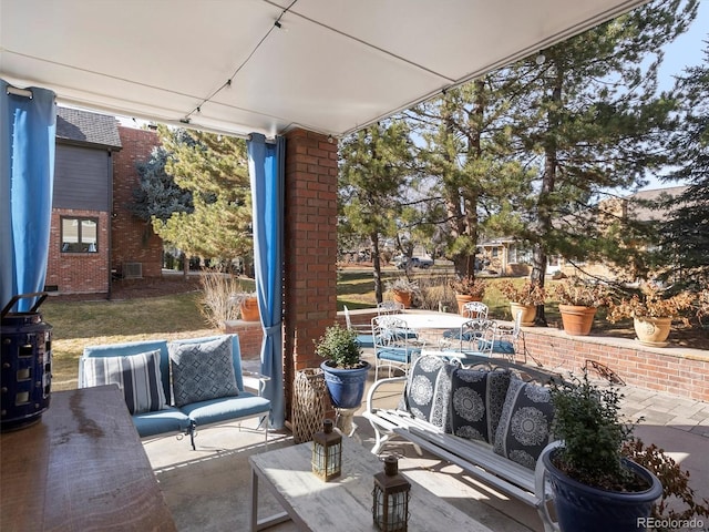 view of patio with an outdoor hangout area