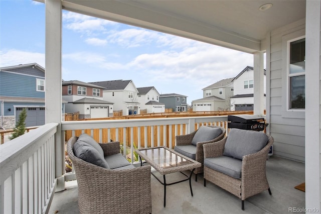 balcony with a residential view
