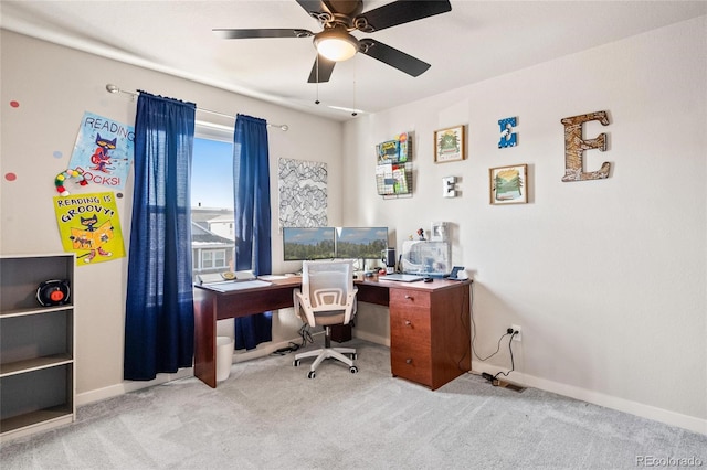 244 Chipeta Way, Lochbuie, CO 80603 - office with carpet floors, a ceiling fan, and baseboards