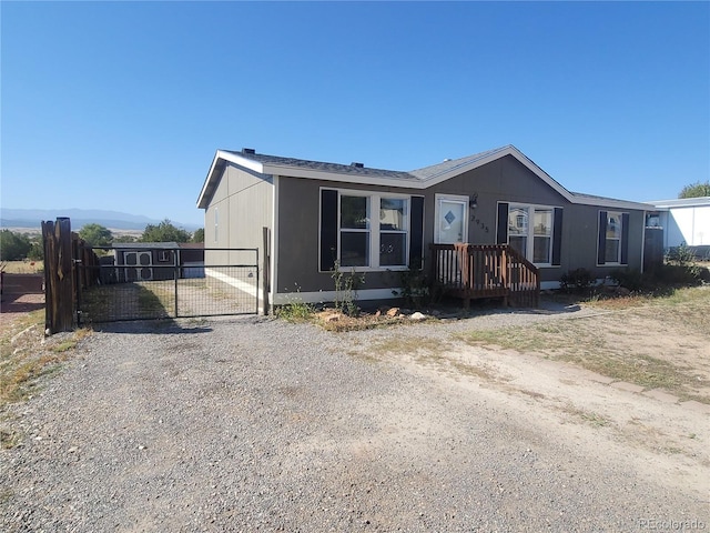 manufactured / mobile home with a mountain view