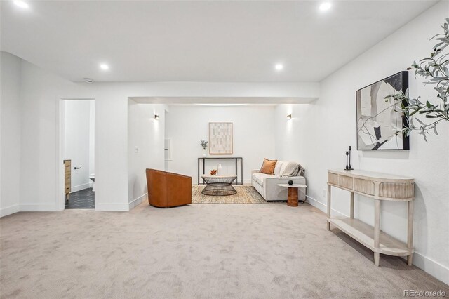 1057 English Sparrow Trl, Highlands Ranch, CO 80129 - living area with recessed lighting, carpet, and baseboards