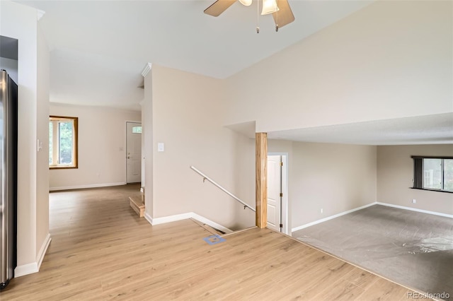 1729 S Ouray Ct, Aurora, CO 80017 - spare room with light wood-type flooring, healthy amount of natural light, and a ceiling fan
