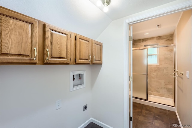 1729 S Ouray Ct, Aurora, CO 80017 - laundry area featuring cabinet space, washer hookup, and hookup for an electric dryer