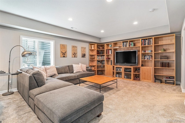 10994 Shadowbrook Cir, Highlands Ranch, CO 80130 - living area featuring carpet flooring and recessed lighting
