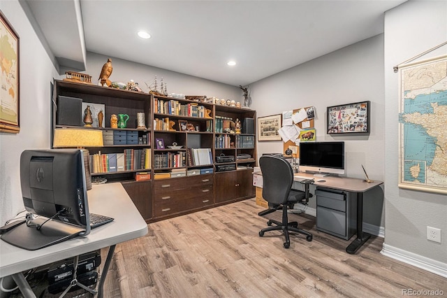 10994 Shadowbrook Cir, Highlands Ranch, CO 80130 - office featuring light wood-style floors and recessed lighting