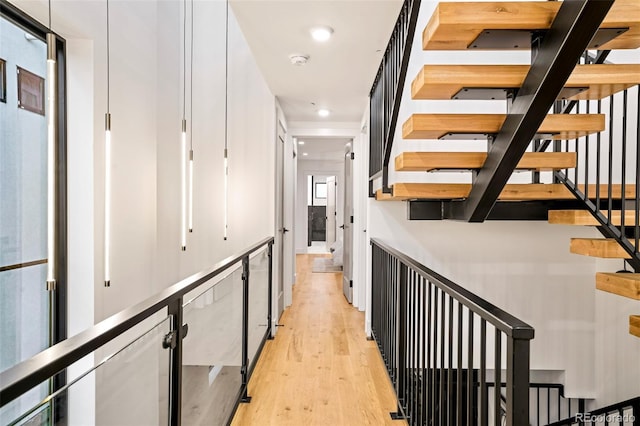 hallway featuring light wood-type flooring