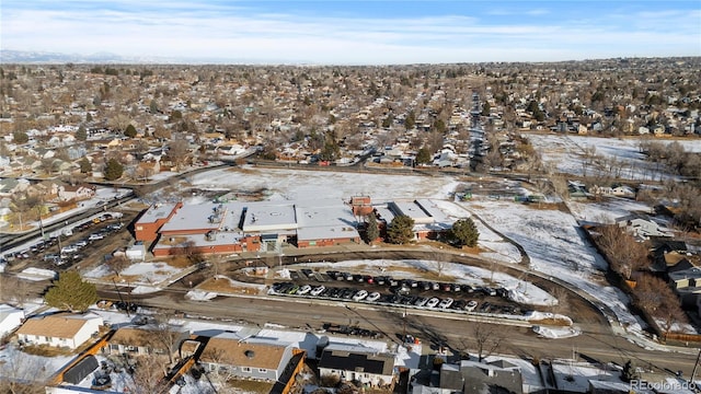 view of snowy aerial view