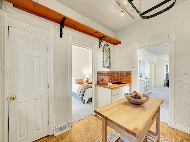 dining space with visible vents