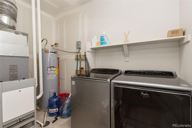 1108 Huntington Ave, Dacono, CO 80514 - laundry room featuring water heater and washer and dryer
