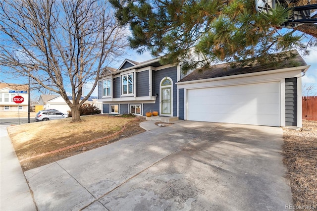 view of front of house with a garage