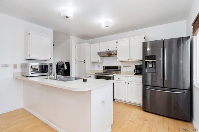 kitchen with white cabinetry, appliances with stainless steel finishes, and sink