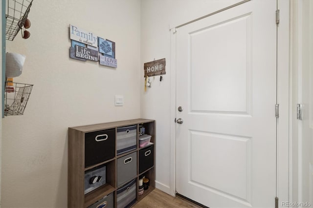 353 Raven Ln, Johnstown, CO 80534 - doorway to outside featuring wood finished floors