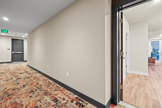 20 Wilcox St Unit 517, Castle Rock, CO 80104 - hallway with baseboards, recessed lighting, and light wood-style floors