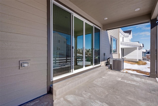 view of patio featuring central air condition unit