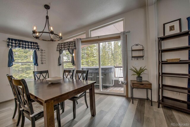 492 Kimmes Ln, Breckenridge, CO 80424 - dining space featuring a chandelier and light wood-type flooring